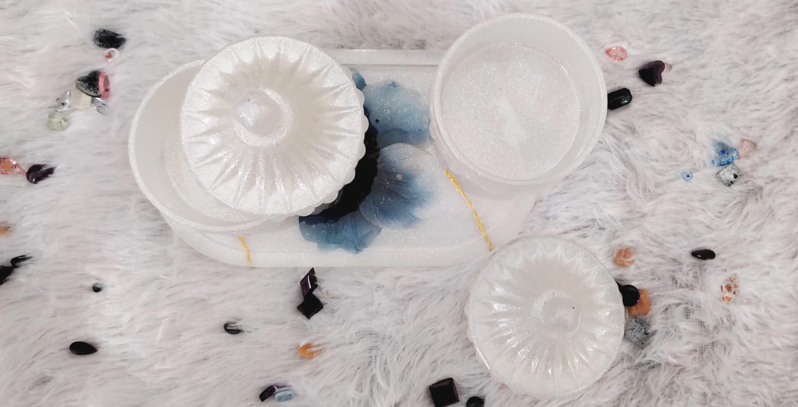 Tray with Utility Box - (Pearl White) (Set of 3) - Image 2